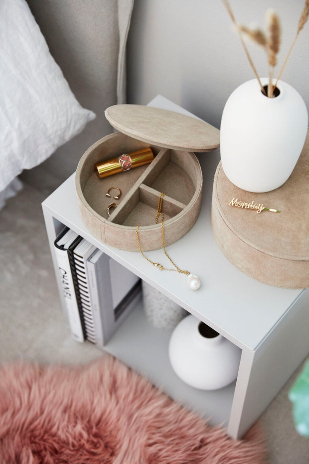 Schmuckkästchen aus Leder und Velour