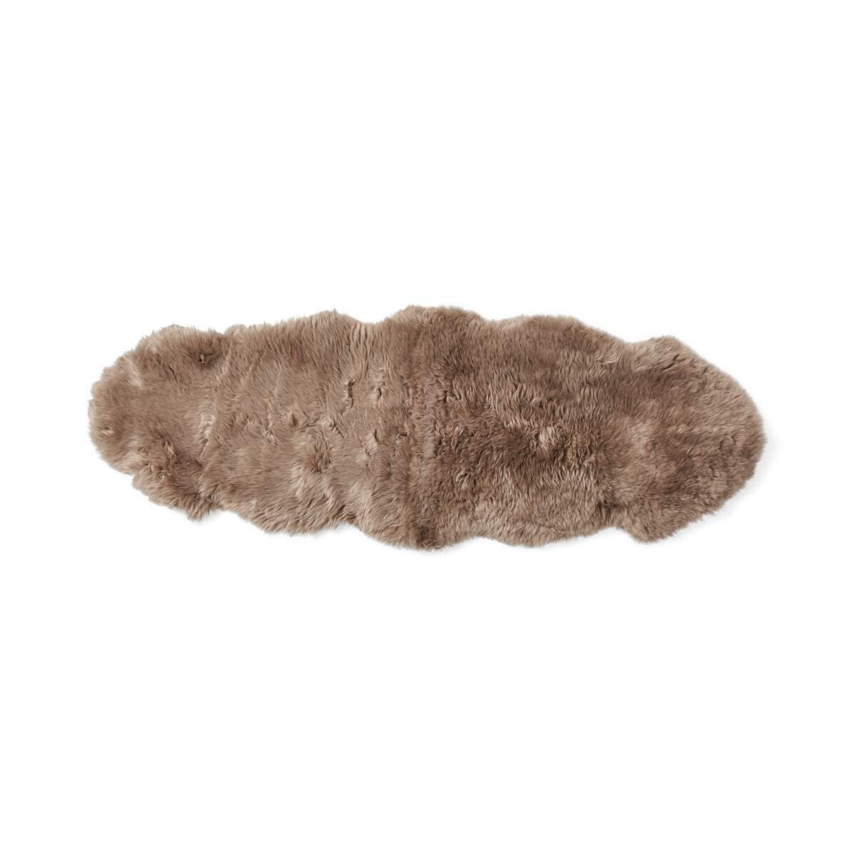 Merino Doppeltes Lammfell | Langhaar | Neuseeland | 170x60 cm Taupe