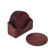 Untersetzer | Kalbsleder | Krokodilmuster | D10 cm
