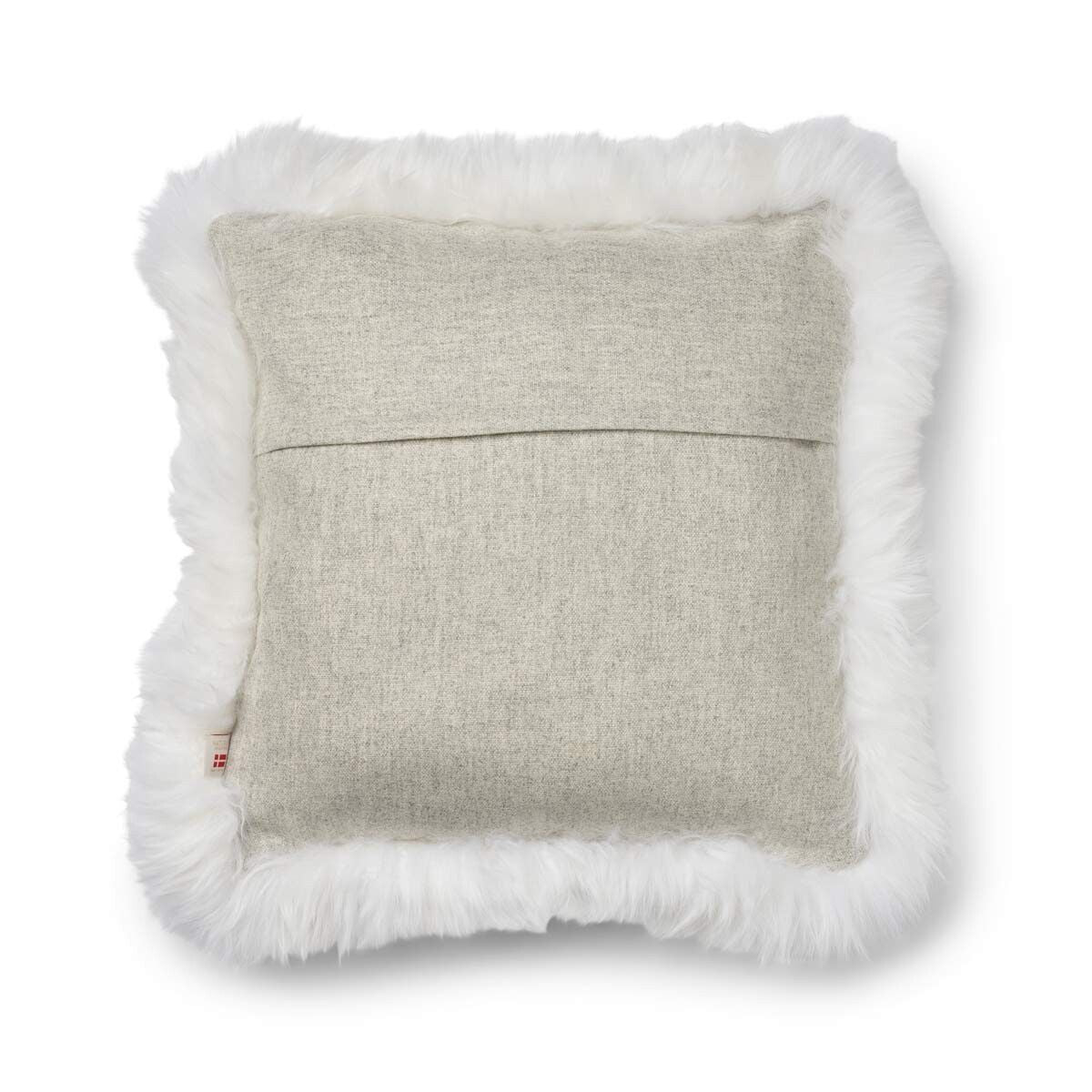Wollkissen | 100% Wolle | Fellborte | 52x52 cm | 34x52 cm Silber/Elfenbein