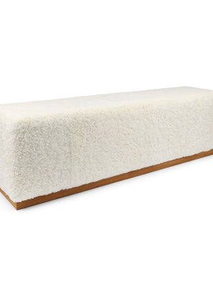 Lammfellbank Benjamin | Kurzhaar | 160x44x52 cm Weiß