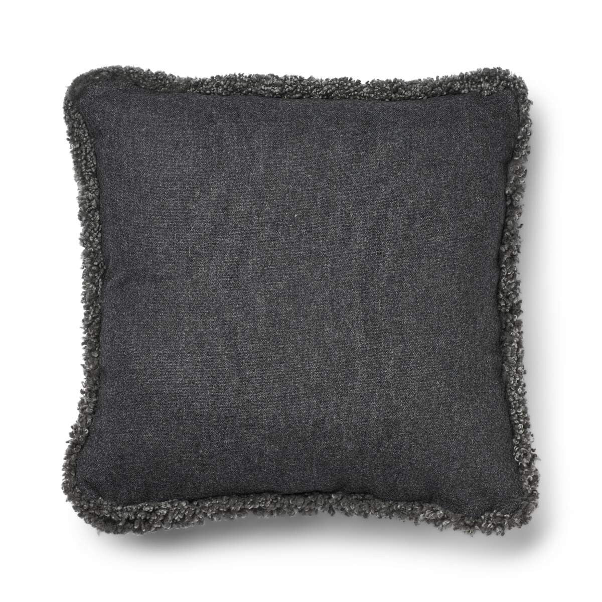 Wollkissen | 100% Wolle | Fellborte | 52x52 cm | 34x52 cm Steingrau/Grafit