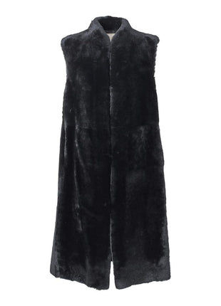 Carmen Weste | Shearling Blau/Grau