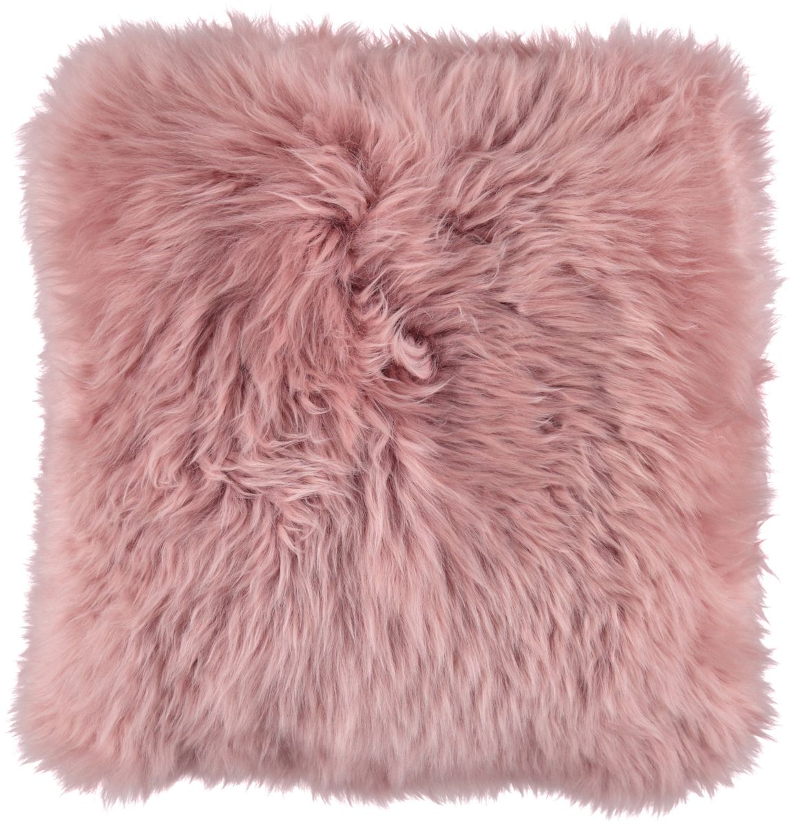 Lammfellkissen Premium | Langhaar | Neuseeland | 50x50 cm Rosa