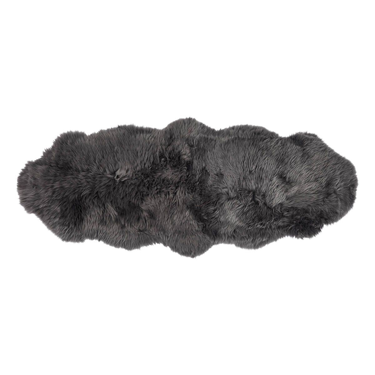 Merino Doppeltes Schaffell | Langhaar | Neuseeland | 160x60 cm Stahl