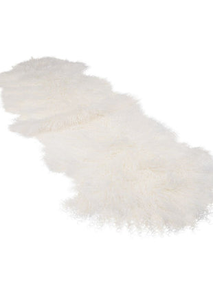 Doppeltes Lammfell | Tibet | 150x55 cm Weiß