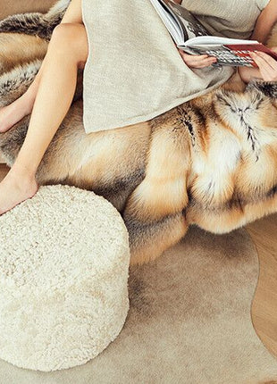 Lammfellpouf Premium | Kurzhaar | Neuseeland | D41x31 cm Anthrazit