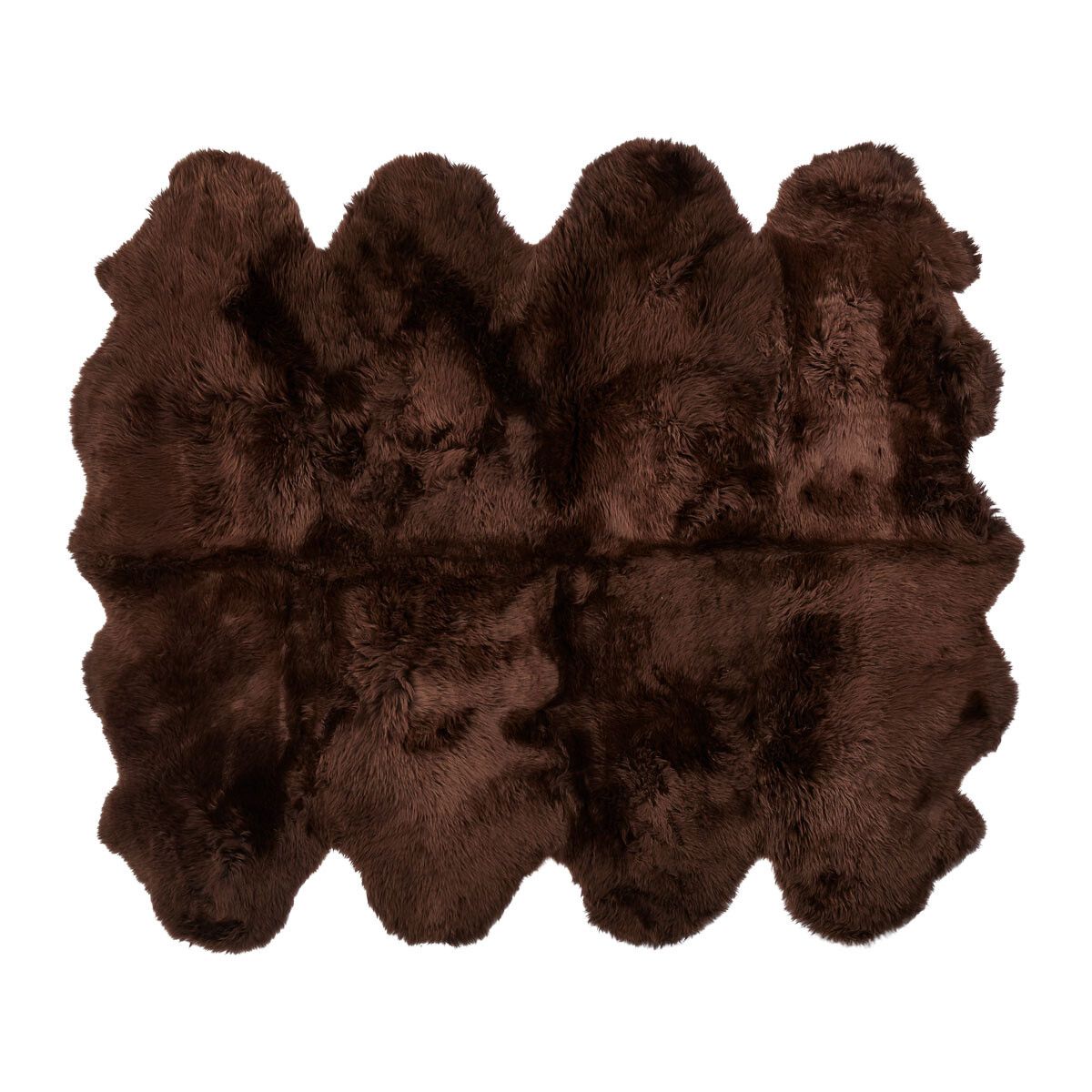 Lammfell Teppich Premium | Langhaar | Neuseeland | 180x214 cm Schokolade