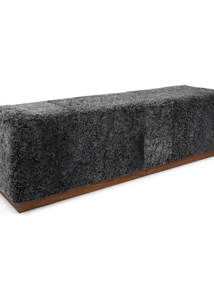 Lammfellbank Benjamin | Kurzhaar | 160x44x52 cm Anthrazit