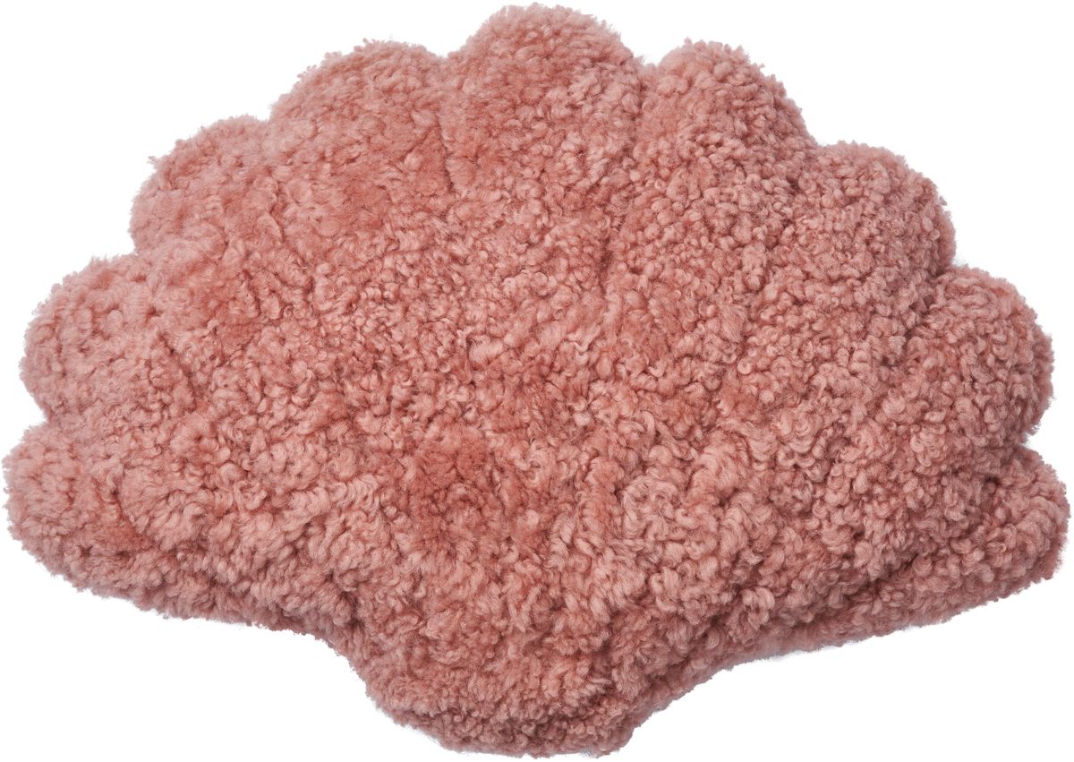 Shell Lammfellkissen | Kurzhaar | Neuseeland  Korallen Rosa