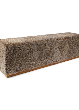Lammfellbank Benjamin | Kurzhaar | 160x44x52 cm Taupe