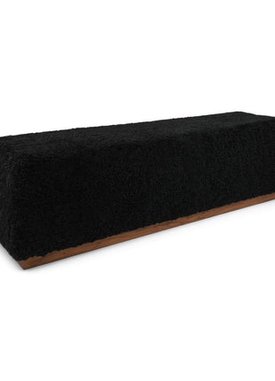 Lammfellbank Benjamin | Kurzhaar | 160x44x52 cm Schwarz