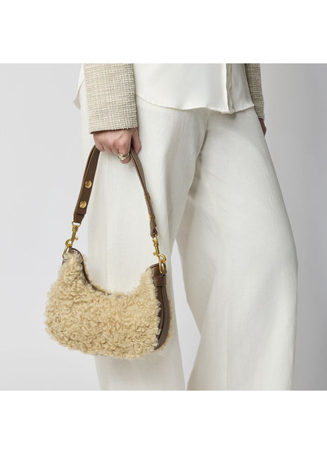 Regan Tasche | Lammwolle, Kalbsleder Braun