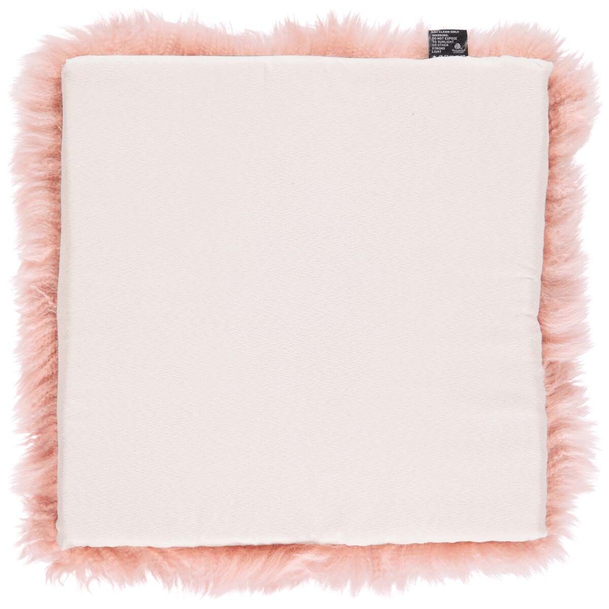 Lammfell Stuhlauflage | Langhaar | Neuseeland | 37x37 cm Rosa