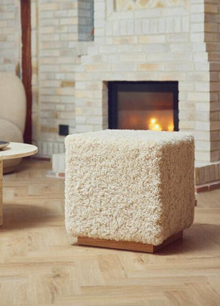 Lammfellhocker Benjamin | Kurzhaar | 46x46x47 cm Anthrazit