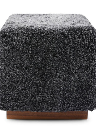 Lammfellhocker Benjamin | Kurzhaar | 46x46x47 cm Anthrazit