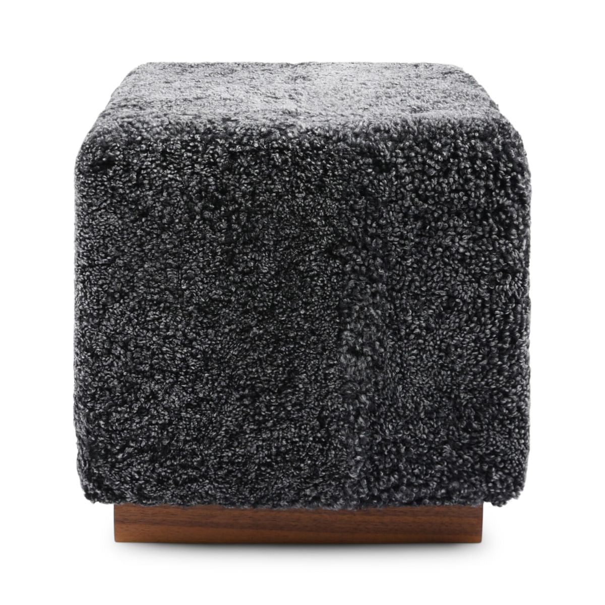 Lammfellhocker Benjamin | Kurzhaar | 46x46x47 cm Anthrazit