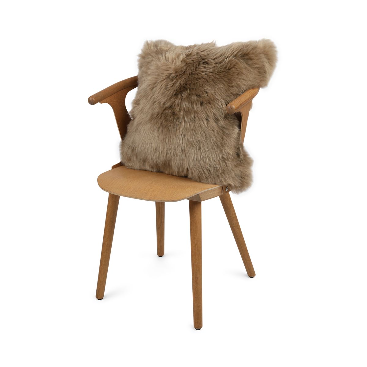 Fellkissen | Langhaar | Neuseeland | 50x50 cm Taupe