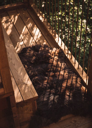 Öko-Lammfell | England | 90x60 cm Natürlich Dunkelbraun