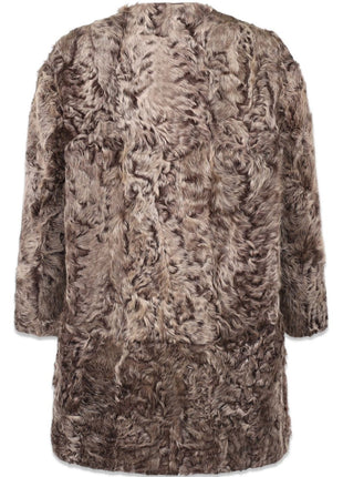 Brenda Jacke | Kalgan Lammfell Braune Schneespitze