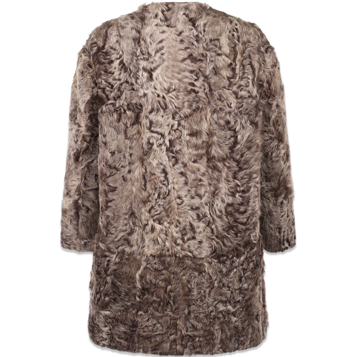 Brenda Jacke | Kalgan Lammfell Braune Schneespitze