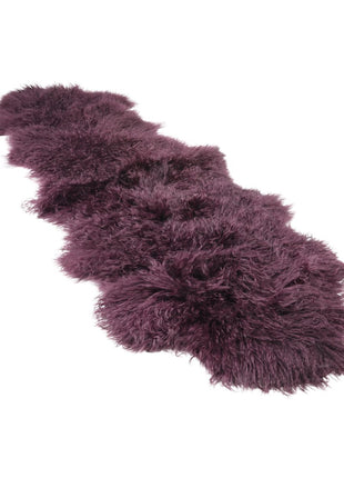 Doppeltes Lammfell | Tibet | 150x55 cm Aubergine
