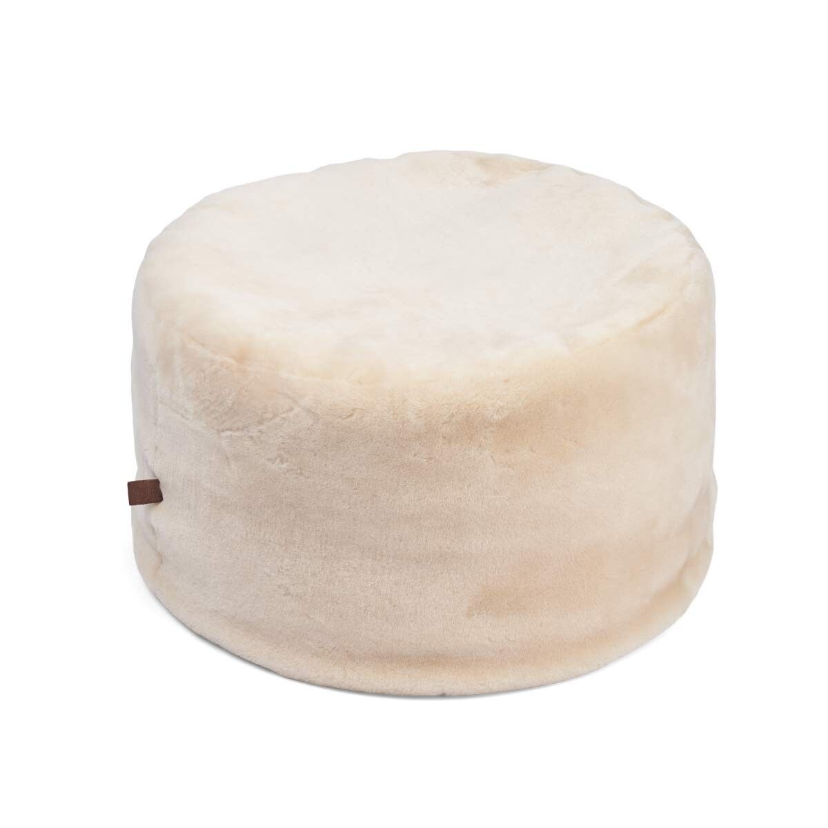Lammfellpouf Premium | Neuseeland | Mokassin | D55x36 cm Natürlich