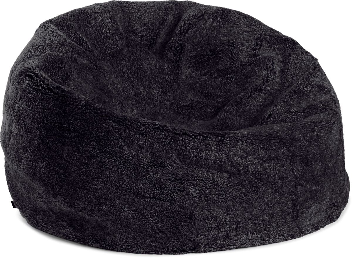 Lammfell Sitzsack | Kurzhaar | Neuseeland | 73x74 cm | 92x93 cm Schwarz