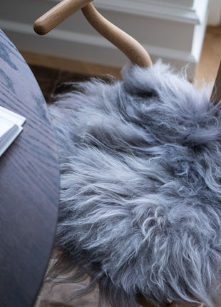 Stuhlkissen Premium | Langhaar | Island | 40x40 cm Graue Brisa