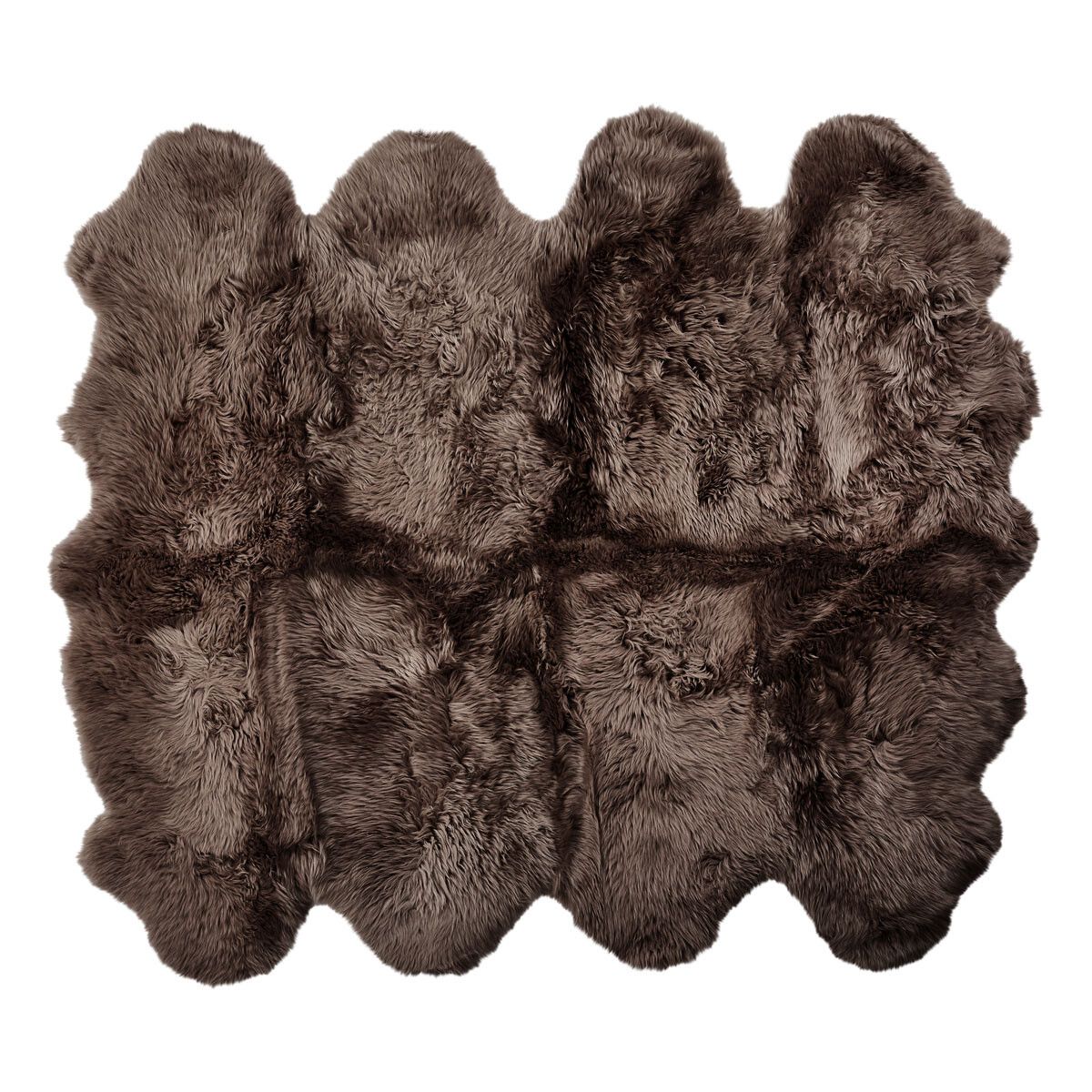 Lammfell Teppich Premium | Langhaar | Neuseeland | 180x214 cm Walnuss