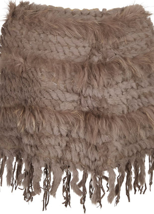 Kamilla Poncho | Kaninchen, Waschbär Taupe