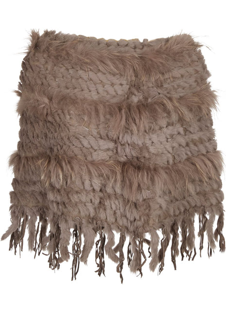 Kamilla Poncho | Kaninchen, Waschbär Taupe