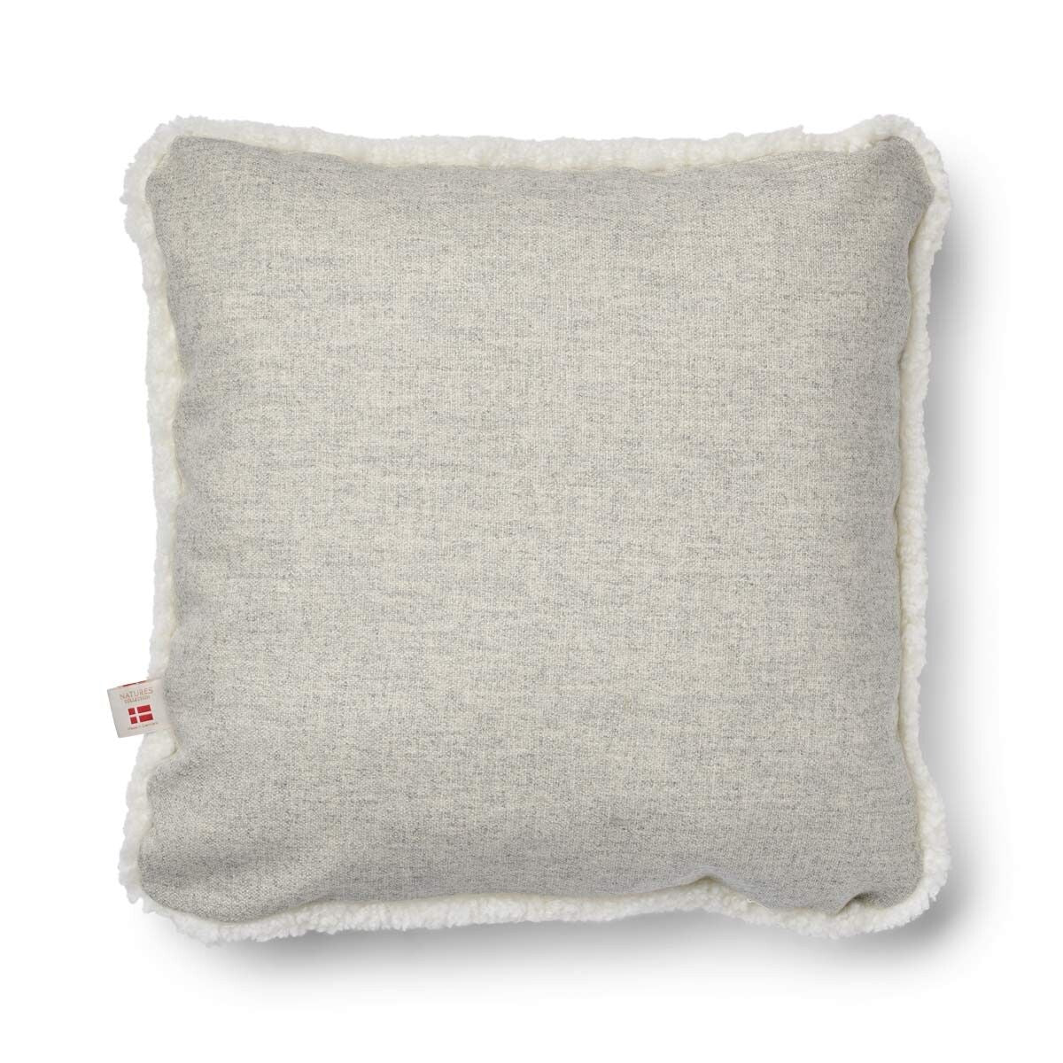 Lammfellkissen | Kurzhaar | Neuseeland | 100% Wolle | 52x52 cm | 34x52 cm Silber/Elfenbein