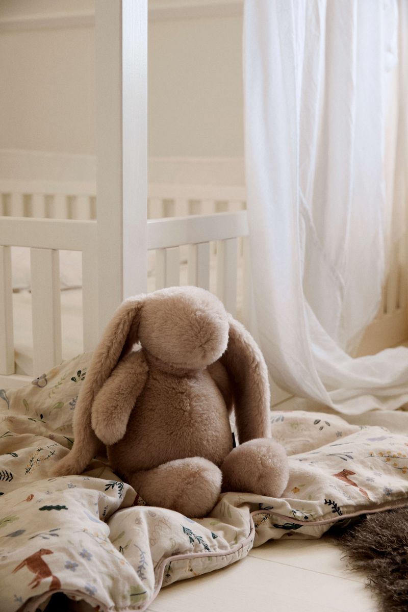 Kaninchen Kuscheltier | Lammwolle Weiß