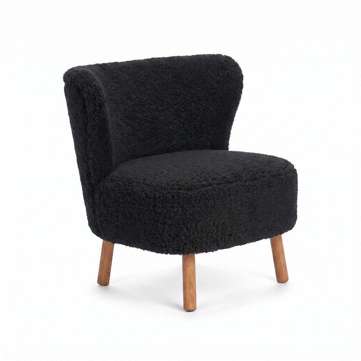 Emil Loungesessel | Premium Lammfell | Kurzhaar Schwarz