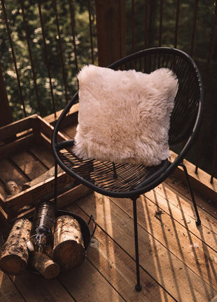 Fellkissen | Langhaar | Neuseeland | 40x40 cm Leinen