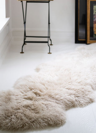 Merino Doppeltes Lammfell | Langhaar | Neuseeland | 160x60 cm Weiß