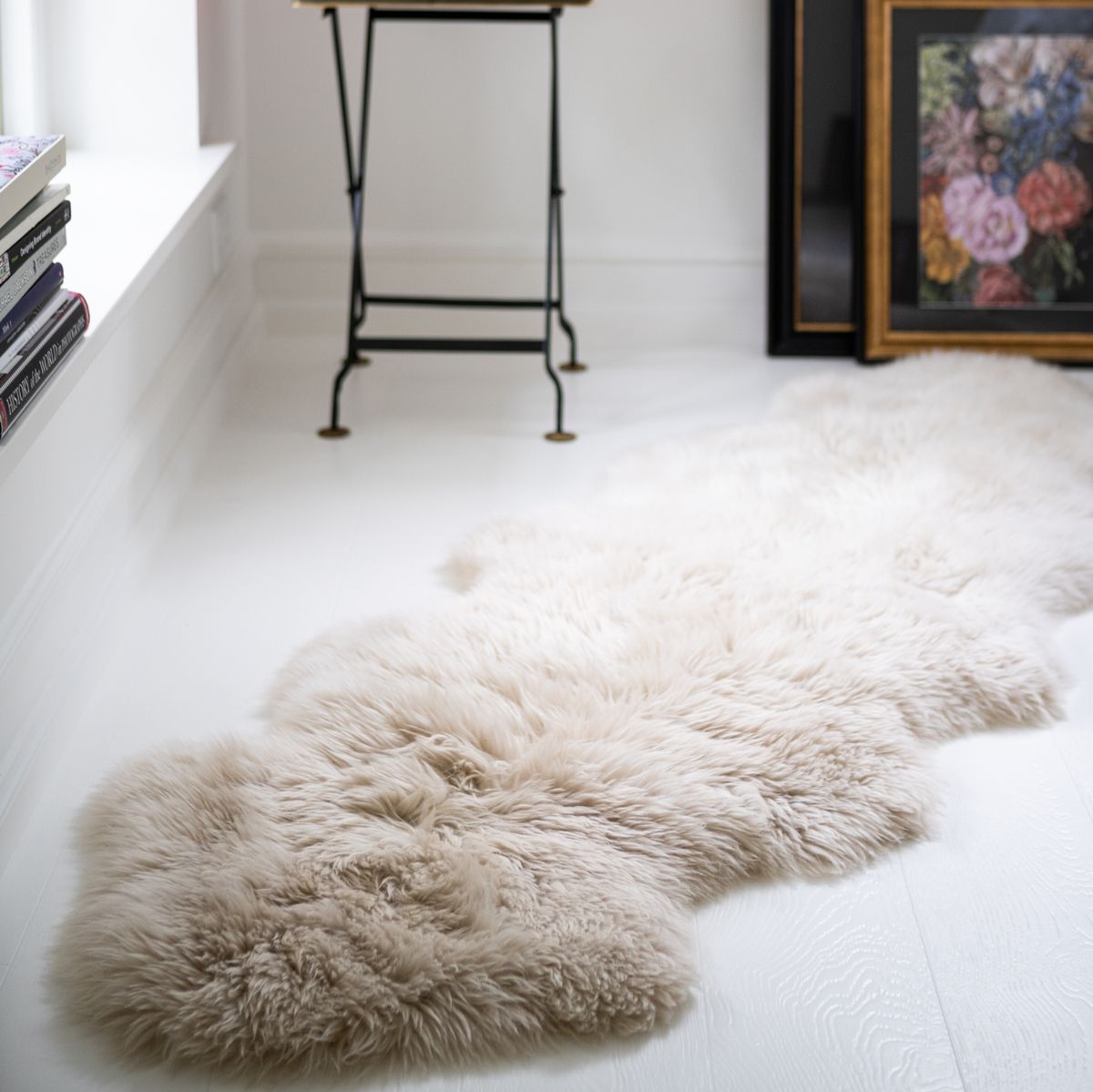 Merino Doppeltes Schaffell | Langhaar | Neuseeland | 160x60 cm Weiß