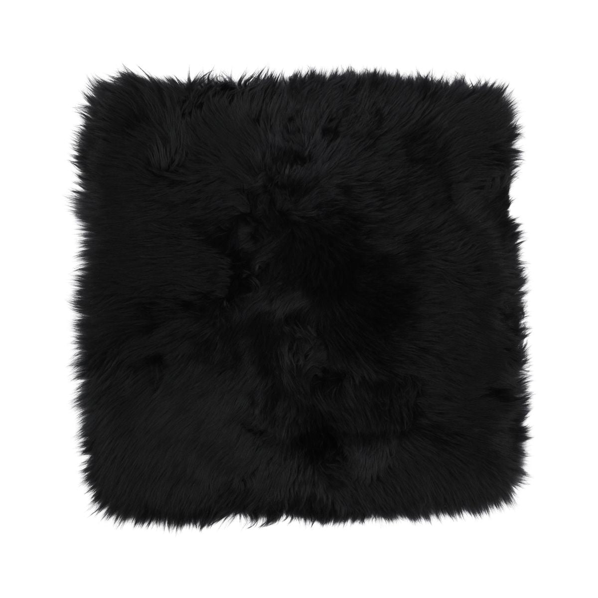 Stuhlauflage | Langhaar | Neuseeland | 40x40 cm Schwarz