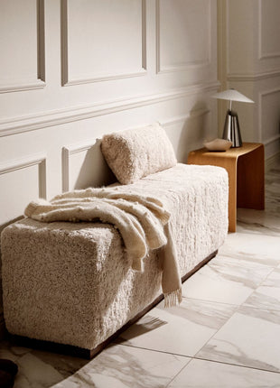 Lammfellbank Benjamin | Kurzhaar | 160x44x52 cm Anthrazit