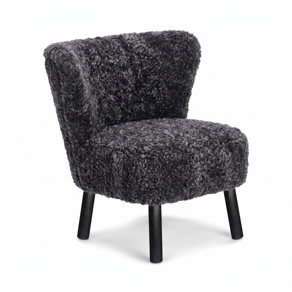 Emily Loungestuhl | Kurzhaar | Design Möbel Anthrazit