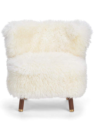 Emil Loungesessel | Premium Lammfell | Langhaar Schneeweiß