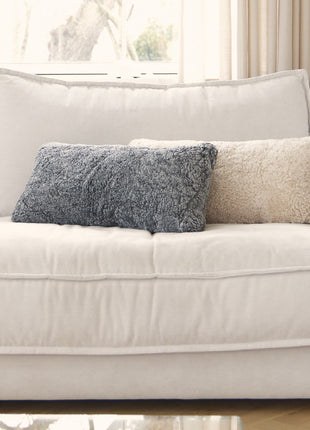 Lammfellkissen | Kurzhaar | Neuseeland | Doppelseitig | 30x60 cm Anthrazit