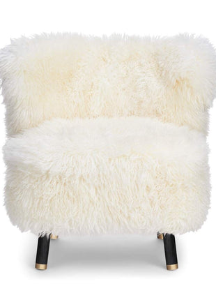 Emil Loungesessel | Premium Lammfell | Langhaar Schneeweiß