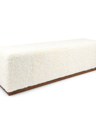 Lammfellbank Benjamin | Kurzhaar | 160x44x52 cm Weiß