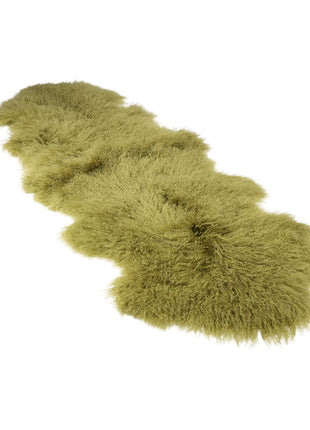 Doppeltes Lammfell | Tibet | 150x55 cm Waldgrün
