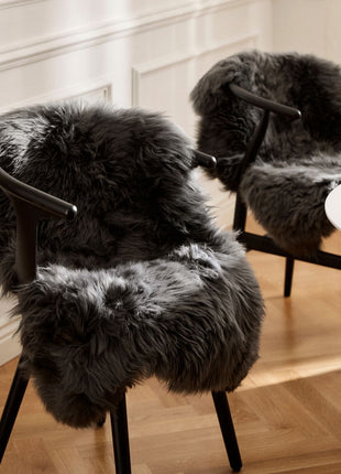 Merino Premium Lammfell | Langhaar | Neuseeland | 80x60 cm Schwarz