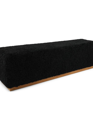 Lammfellbank Benjamin | Kurzhaar | 160x44x52 cm Schwarz