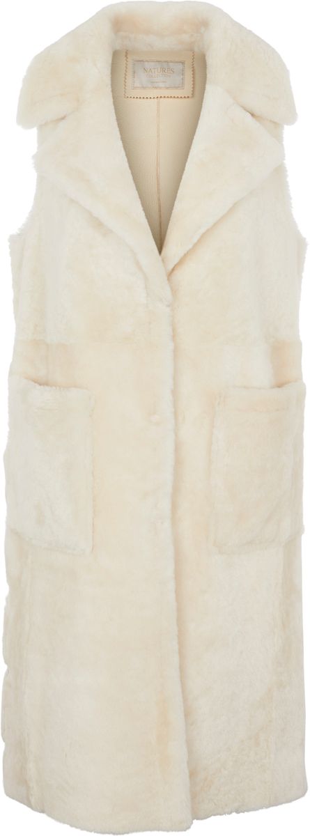 Raelynn Weste | Shearling Lammfell Perlweiß