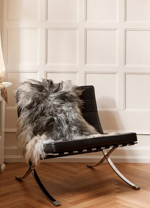 Lammfell Premium | Langhaar | Island | 120+x60 cm Naturgrau